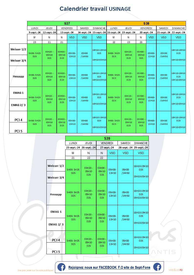 Compte rendu du CSE du 25 juillet 2024>> calendrier de travail