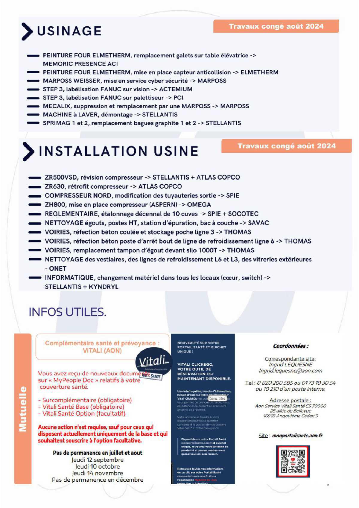 Compte rendu du CSE du 25 juillet 2024>> calendrier de travail