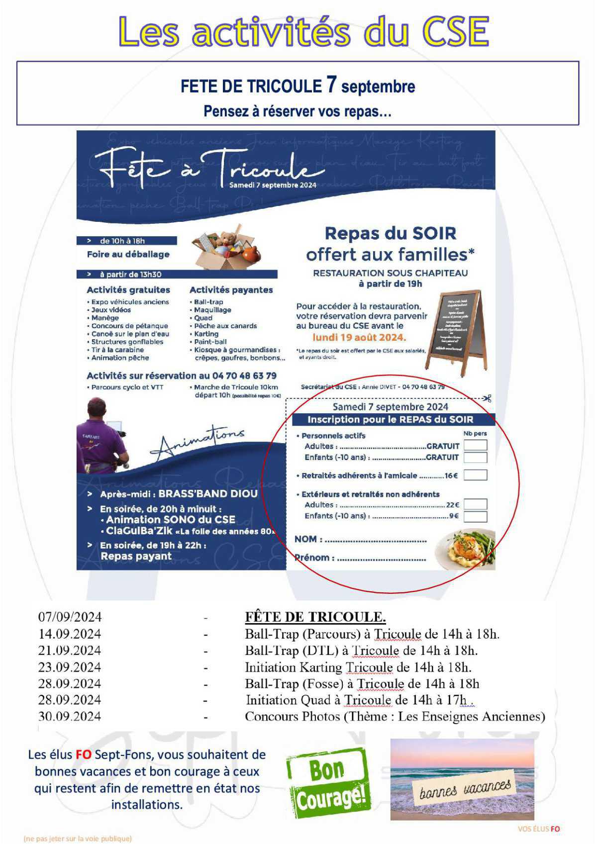 Compte rendu du CSE du 25 juillet 2024>> calendrier de travail