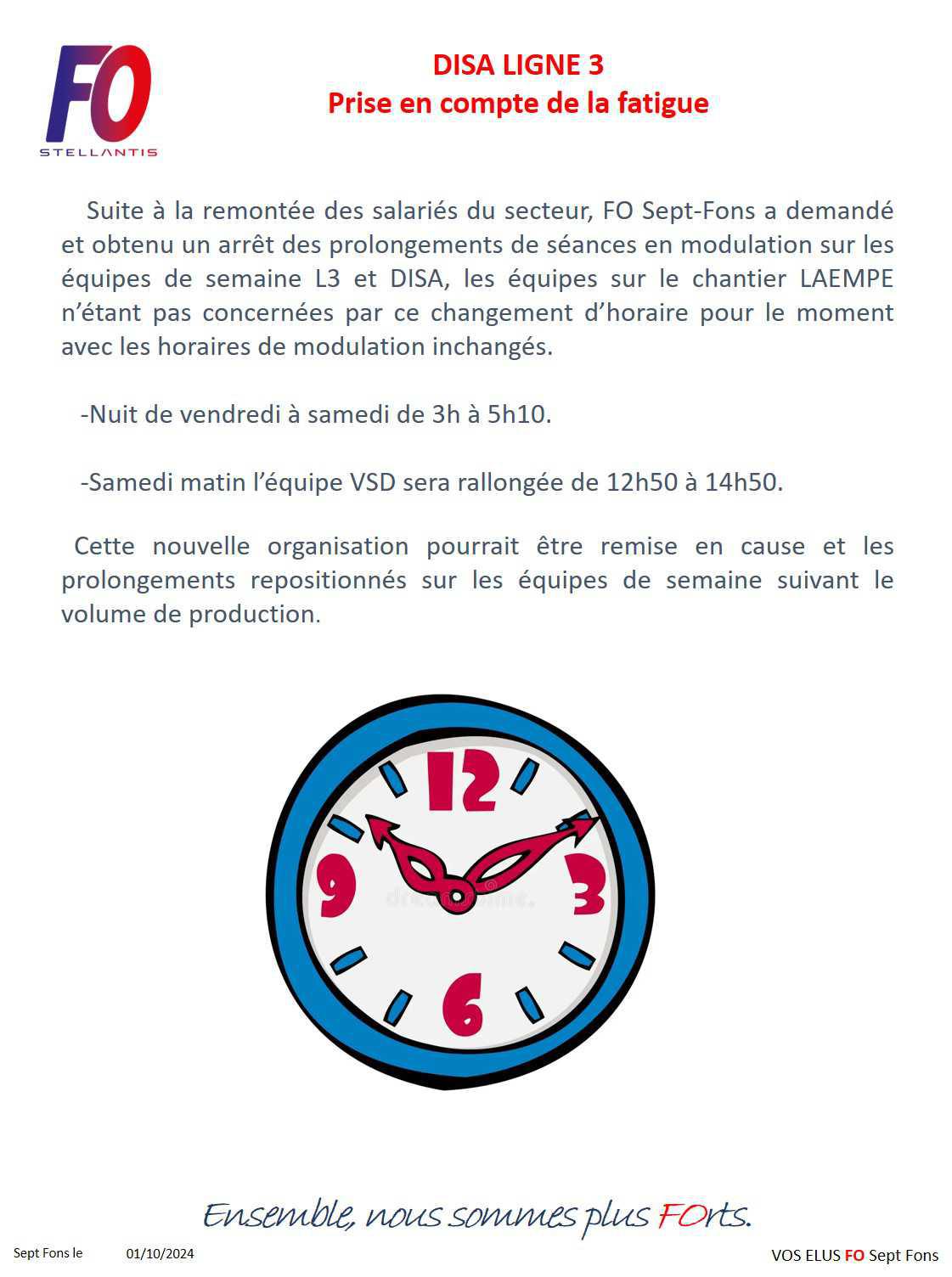 DISA LIGNE 3 : Prise en compte de la fatigue