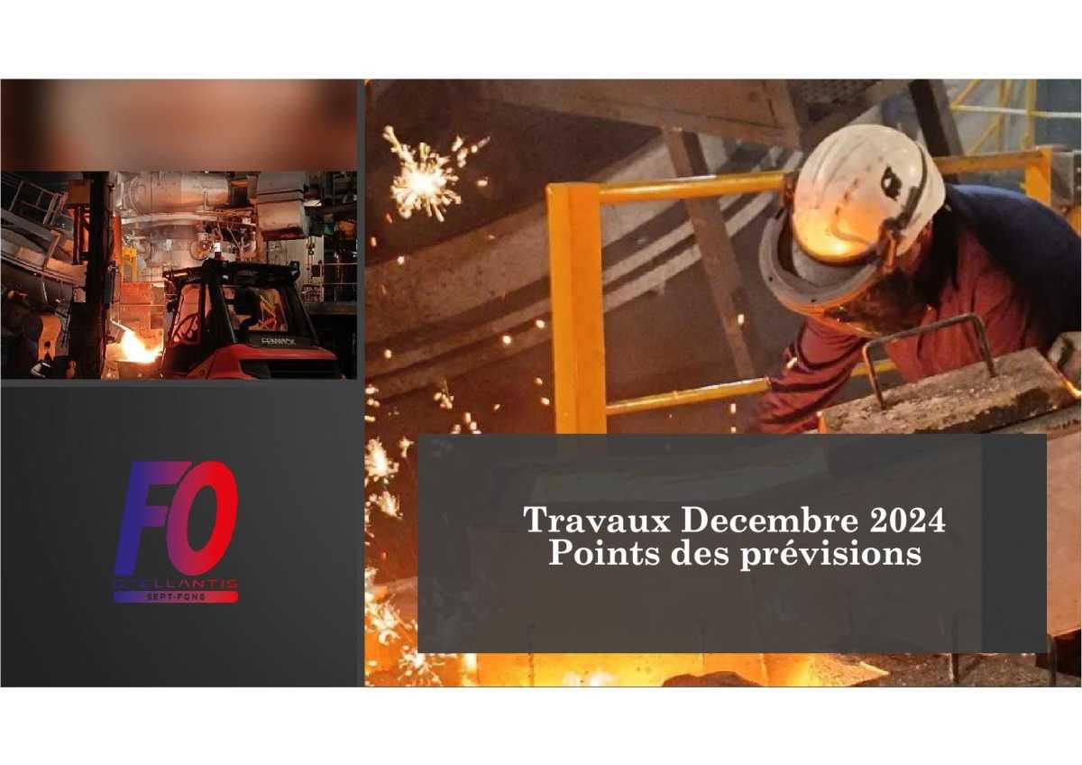 CR, Prévisions des travaux décembre 2024. Merci aux collègues qui étaient présents.👏