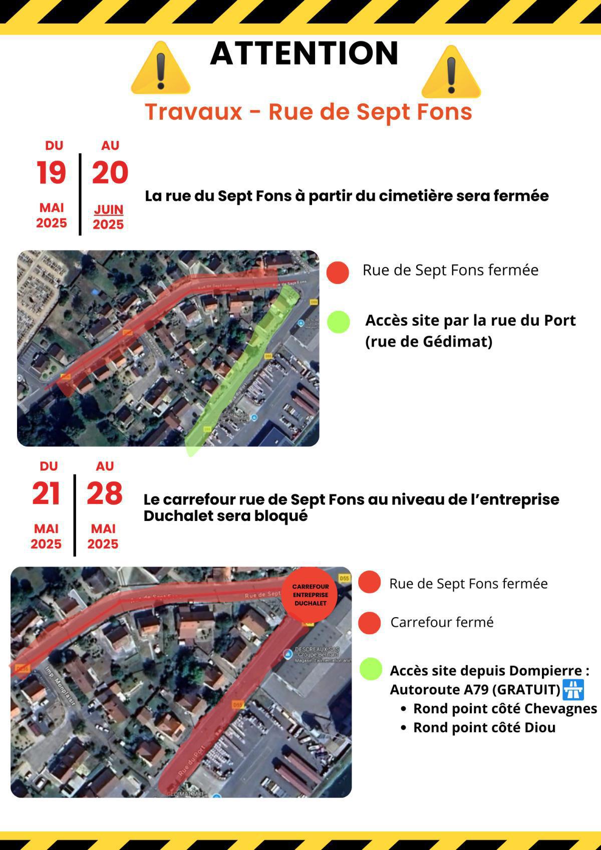 TRAVAUX ROUTE DE SEPT FONS