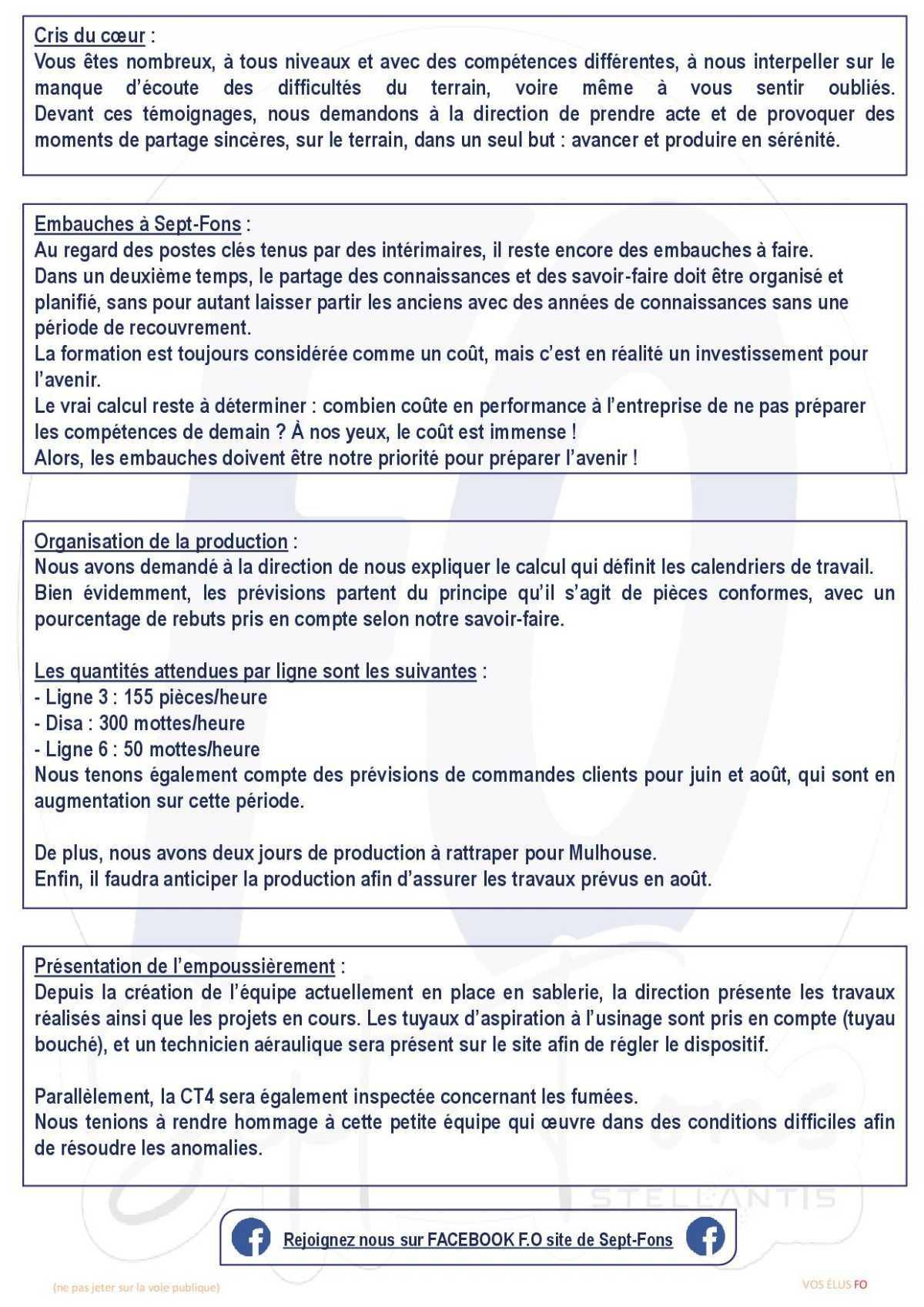 Compte-rendu du CSE du 27 Mai 2025.