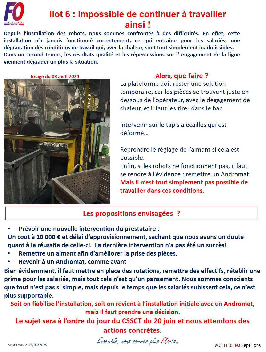 Ilot 6 : Impossible de continuer à travailler ainsi ! 