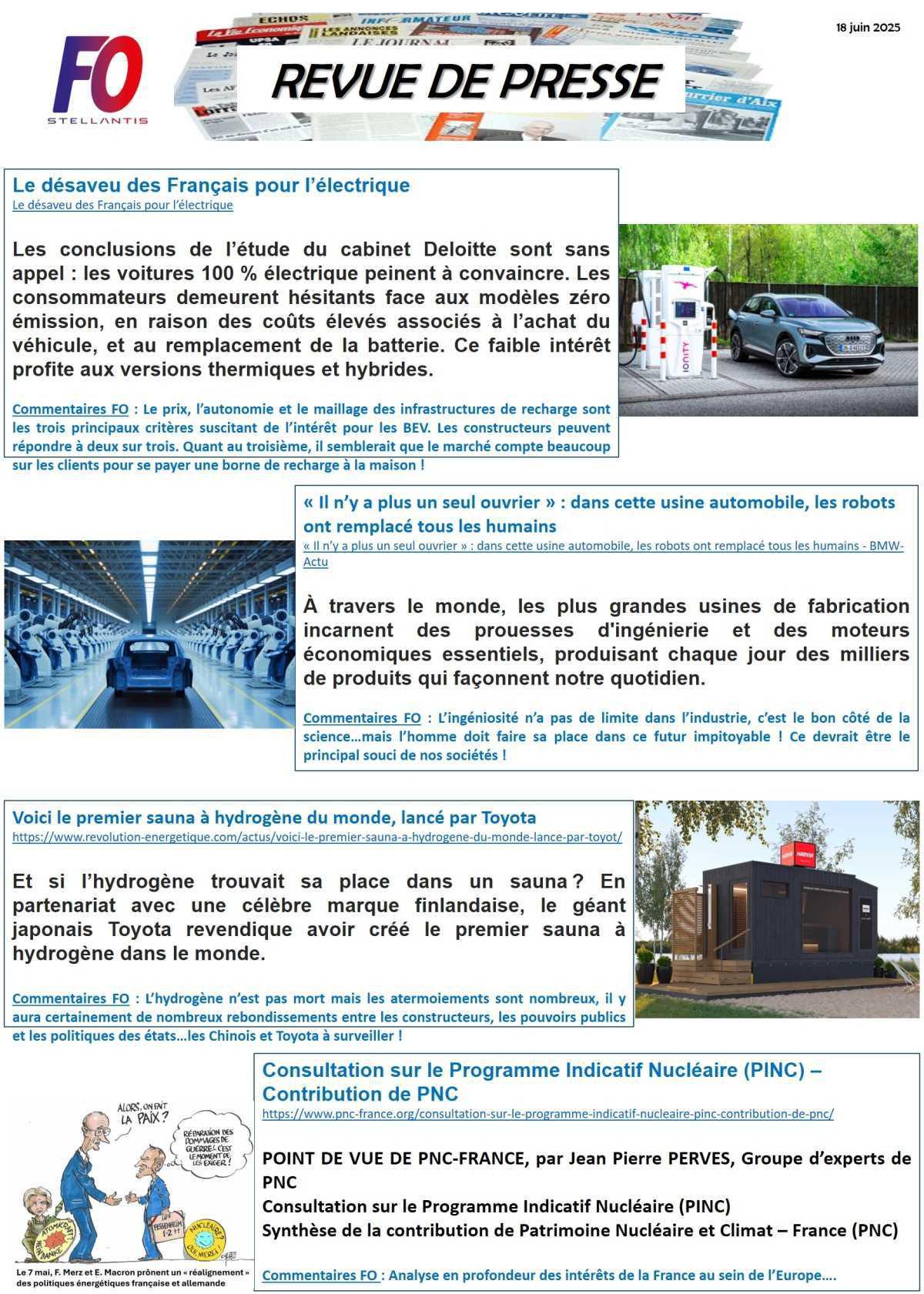 REVUE DE PRESSE FO, 18 juin 2025