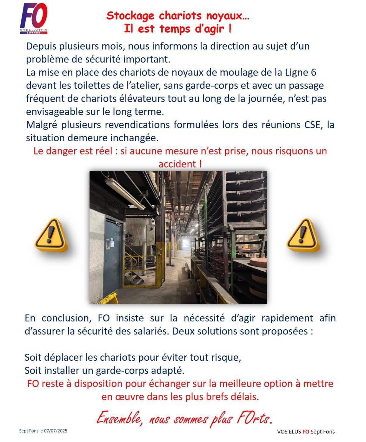 Stockage chariots noyaux… Il est temps d’agir !