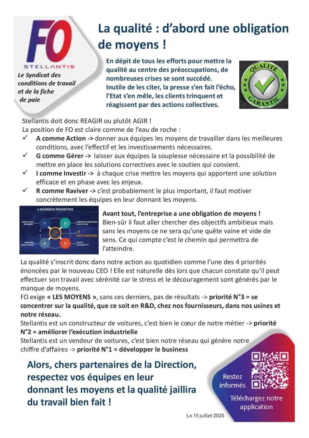 La qualité : d'abord une obligation de moyens !
