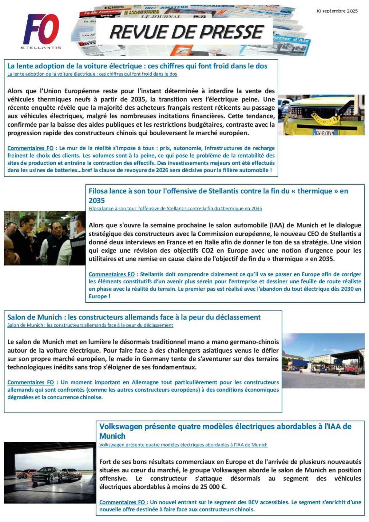 Revue de presse du 10 Septembre !