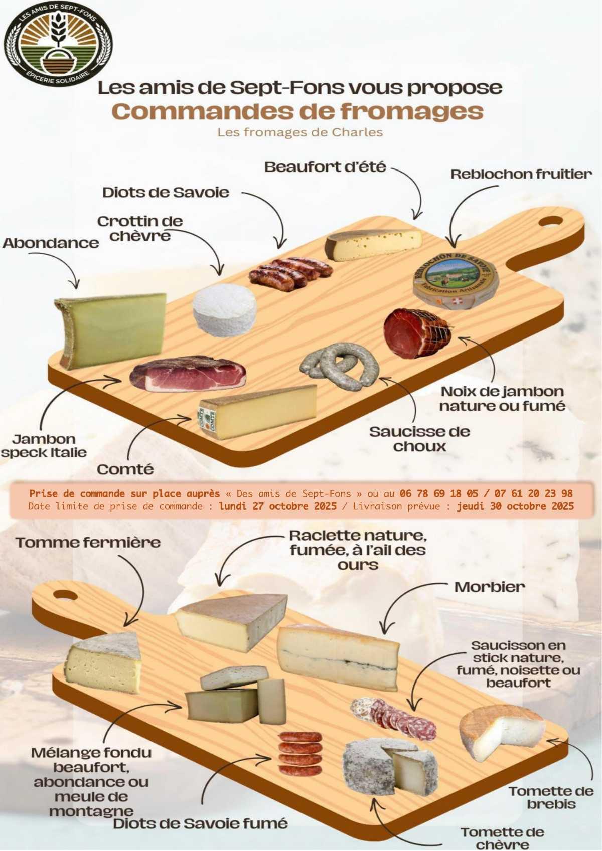 COOP : commande de fromages octobre 2025