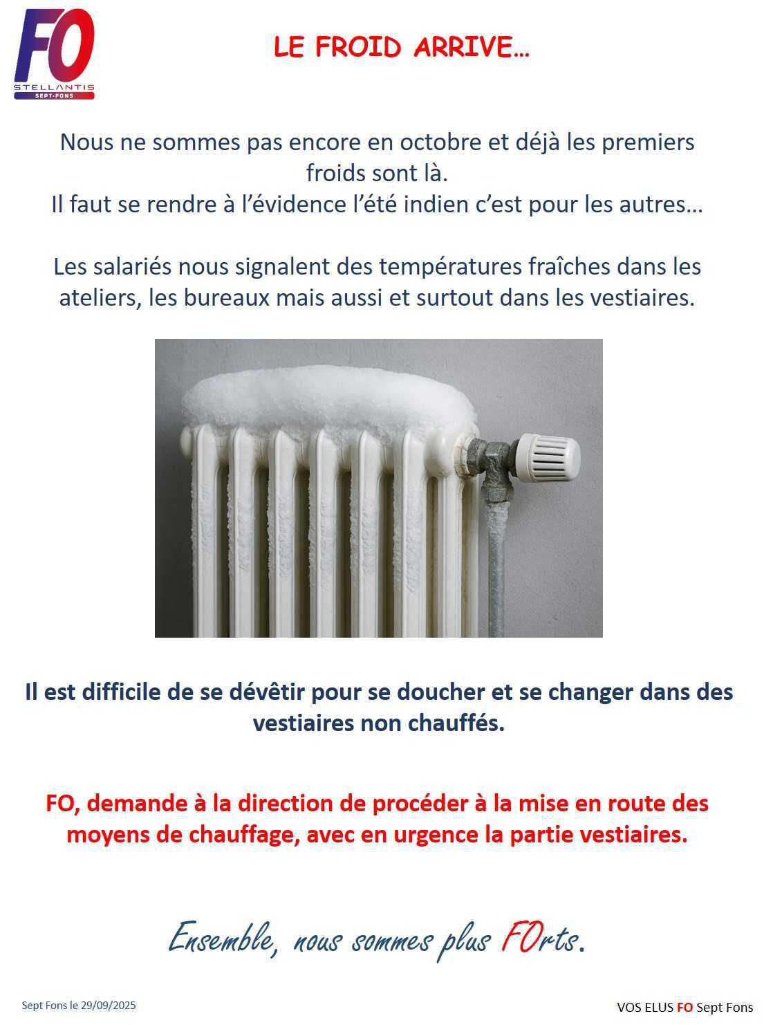 LE FROID ARRIVE…