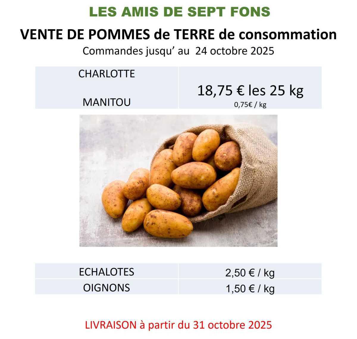 COOP : Commande de pommes de terre