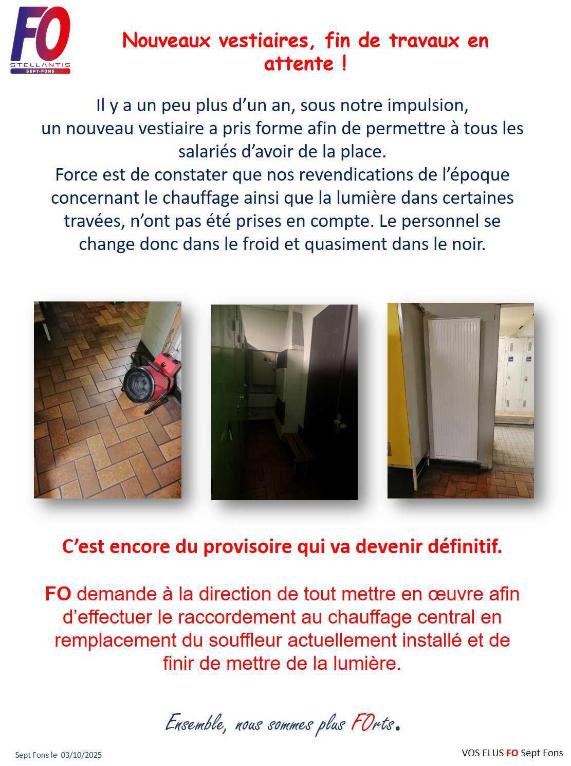 Nouveaux vestiaires, fin de travaux en attente !