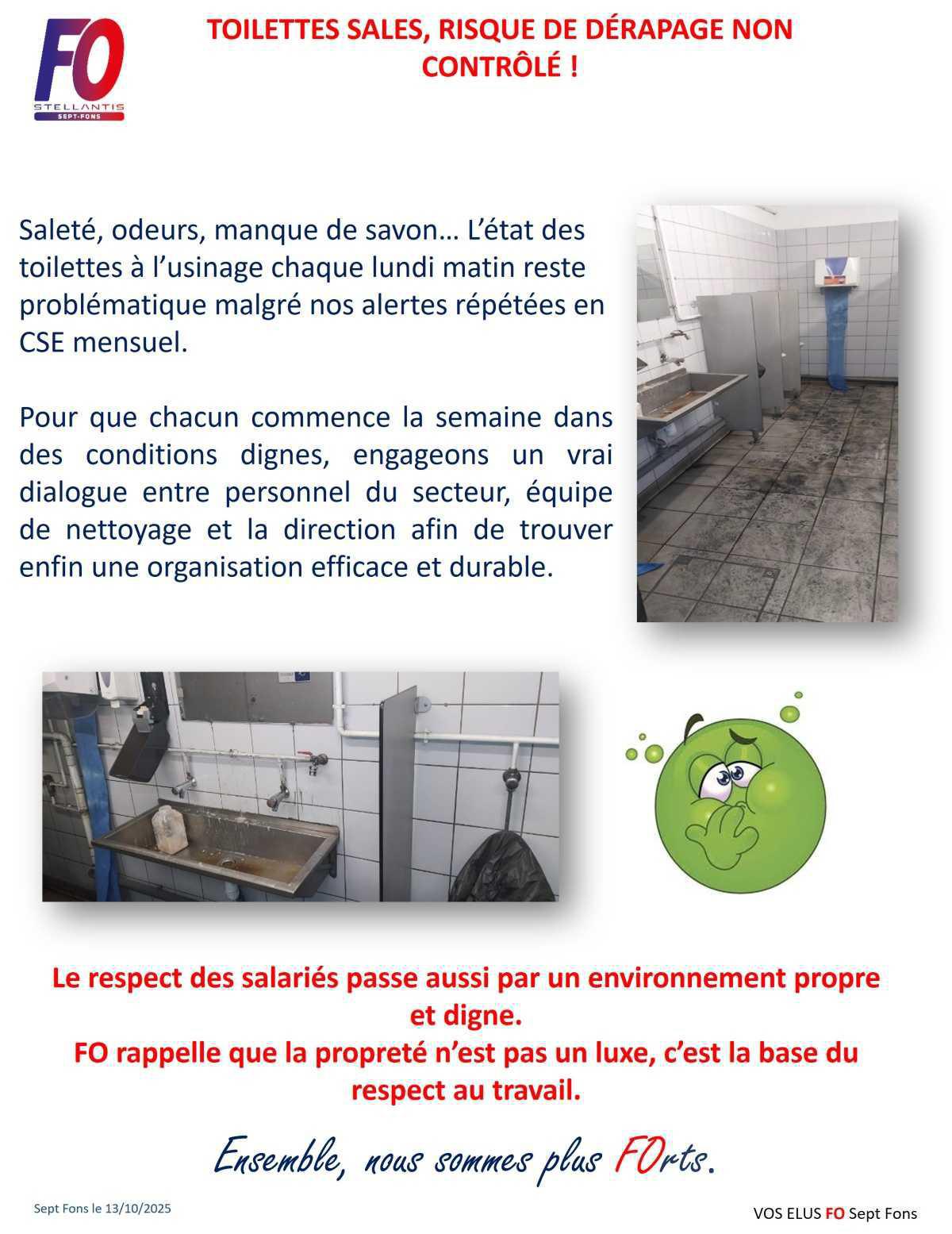 TOILETTES SALES, usinage