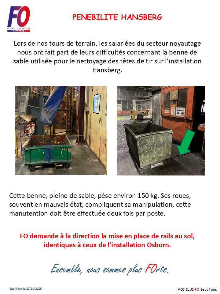 Pénibilité secteur noyautage Hansberg