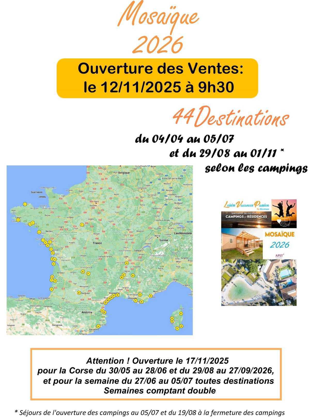 Locations MONDIAPIC 2026