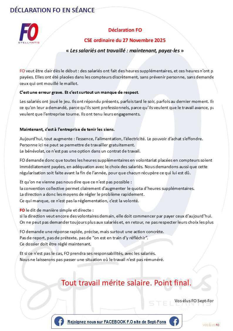 Compte-rendu du CSE du 27 novembre 2025.