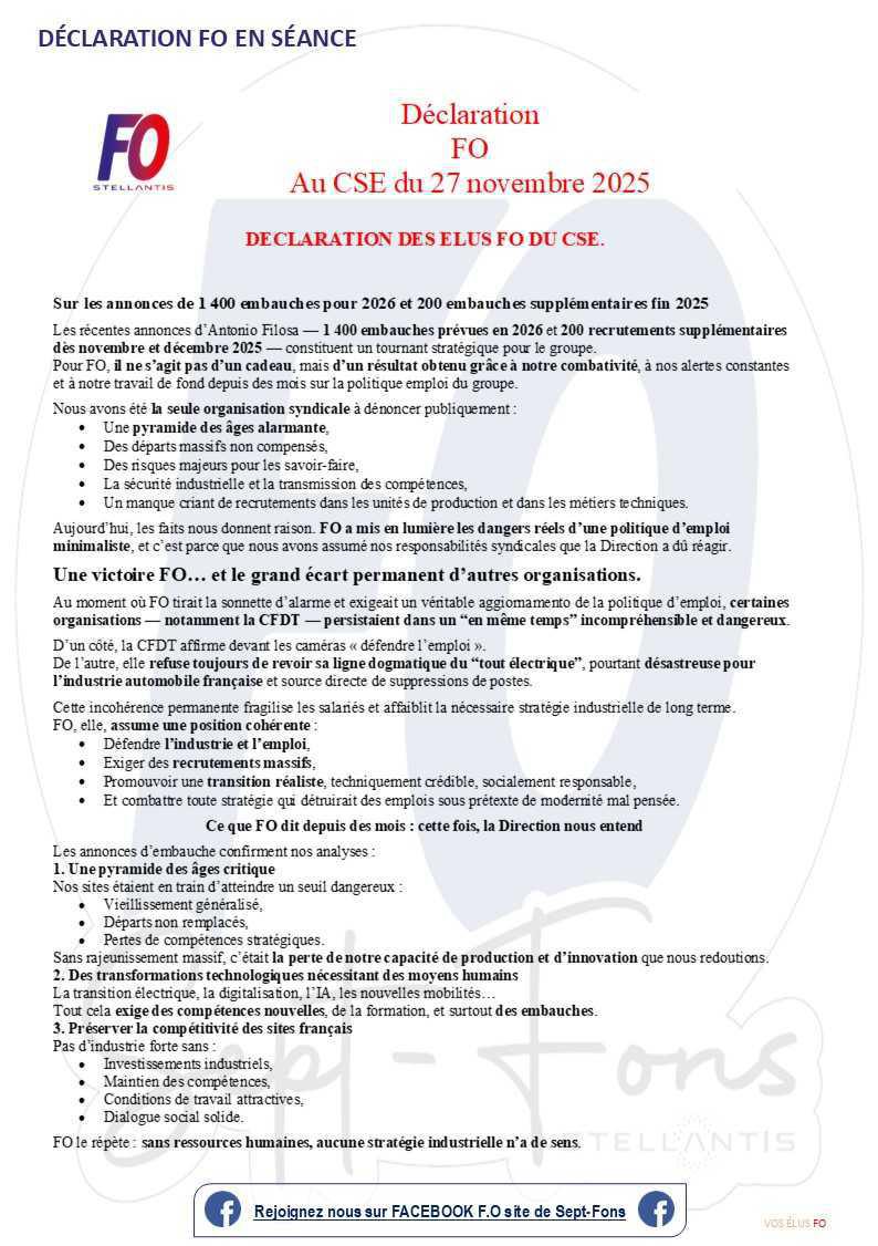 Compte-rendu du CSE du 27 novembre 2025.