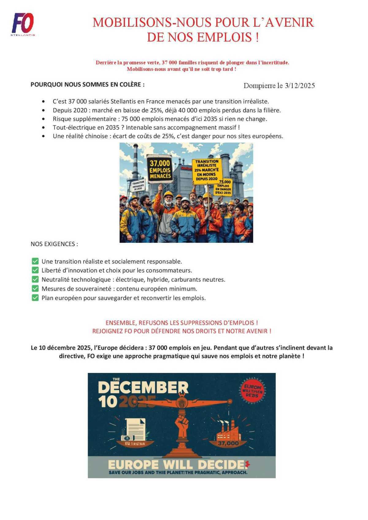 40 000 EMPLOIS PERDUS ET 75 000 MENACÉS !