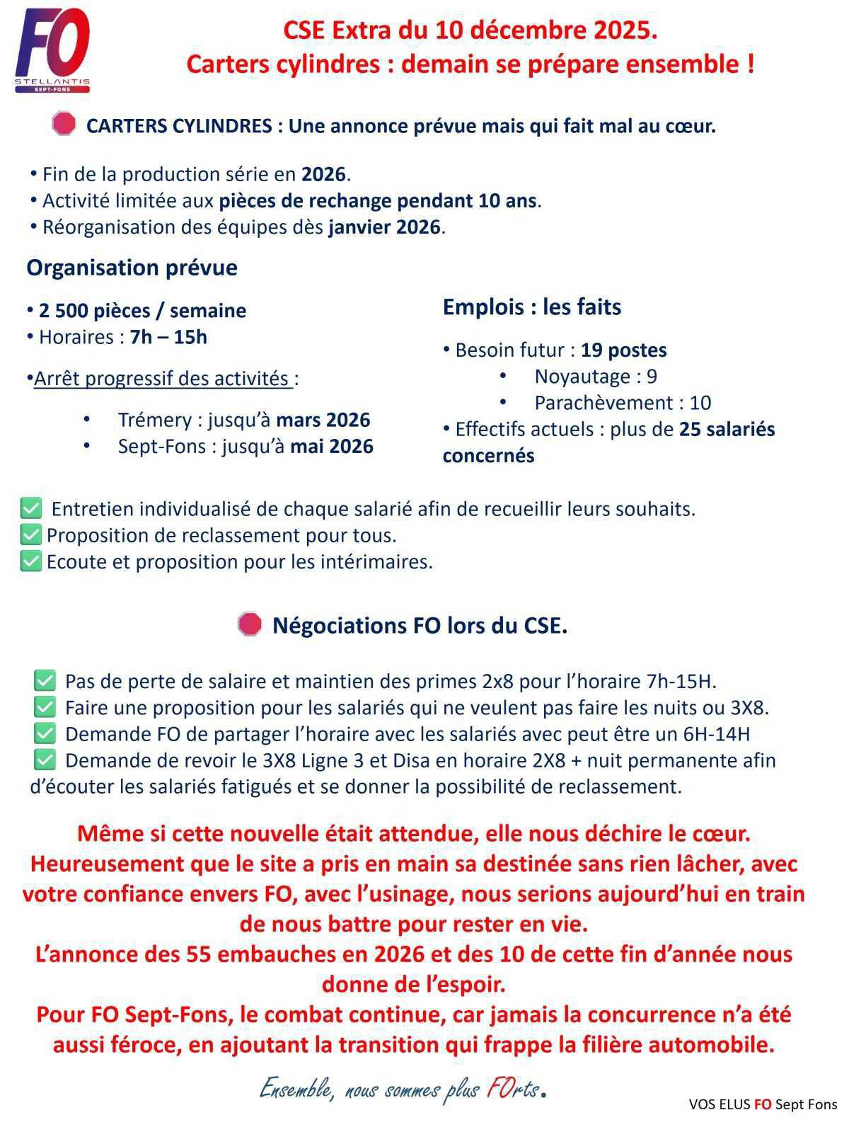 CARTERS CYLINDRES : Une annonce prévue mais qui fait mal au cœur.