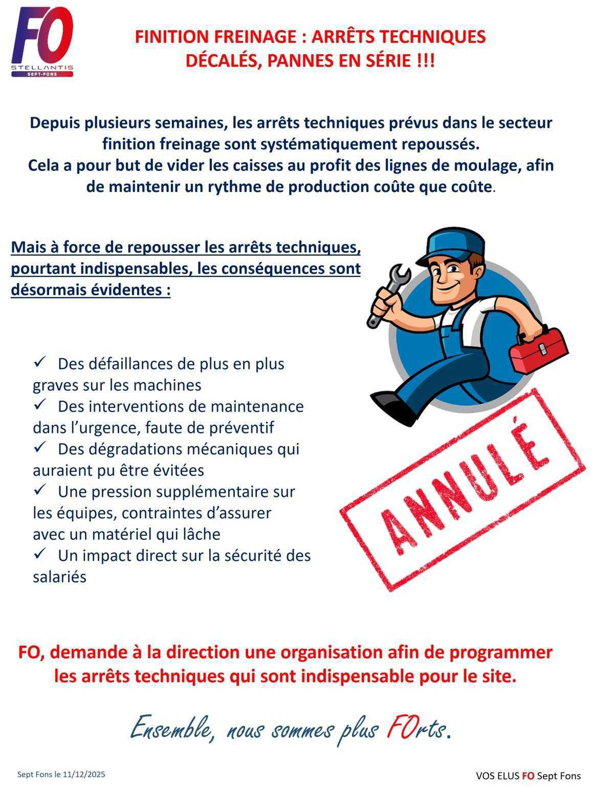 FINITION FREINAGE : ARRÊTS TECHNIQUES DÉCALÉS, PANNES EN SÉRIE !!!