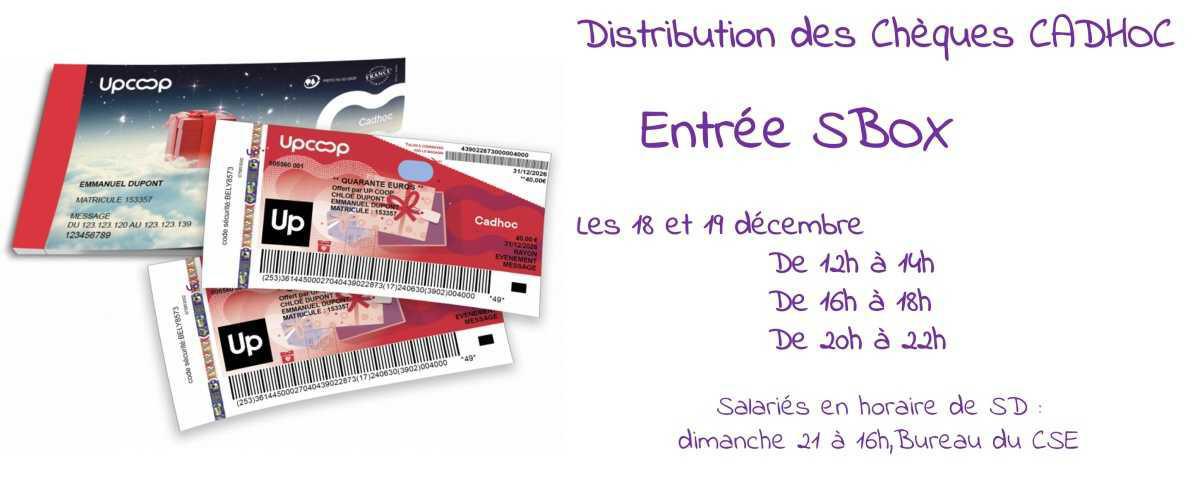 Distribution Chèques CADHOC de fin d'année