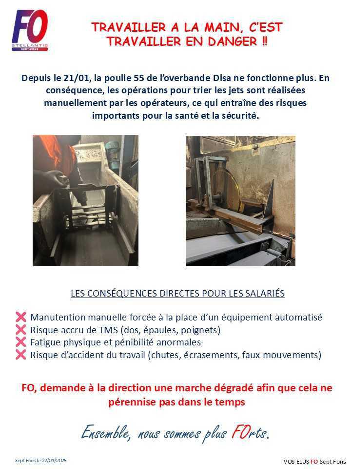 Panne poulie 55 Disa 