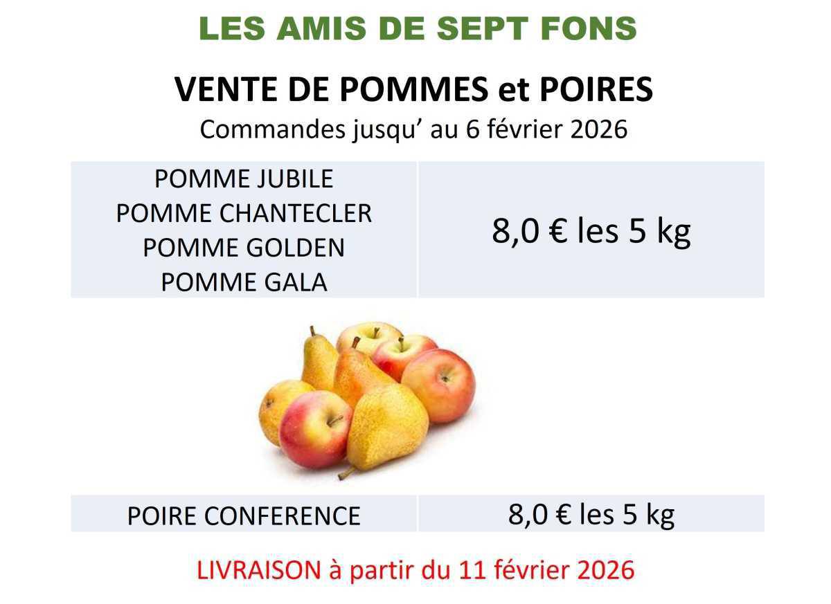 COOP : Commande de pommes & poires fev 2026