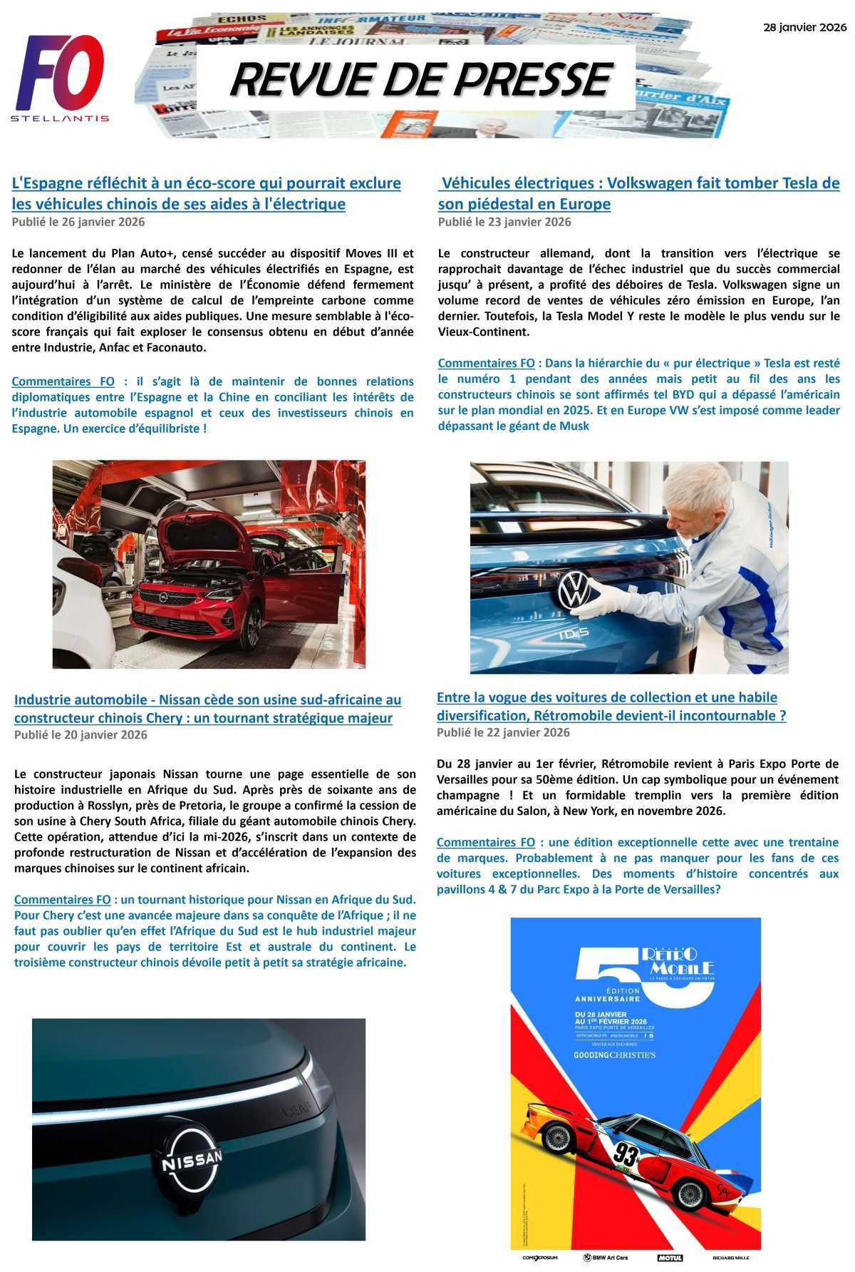 REVUE DE PRESSE FO, 28 janvier 2026