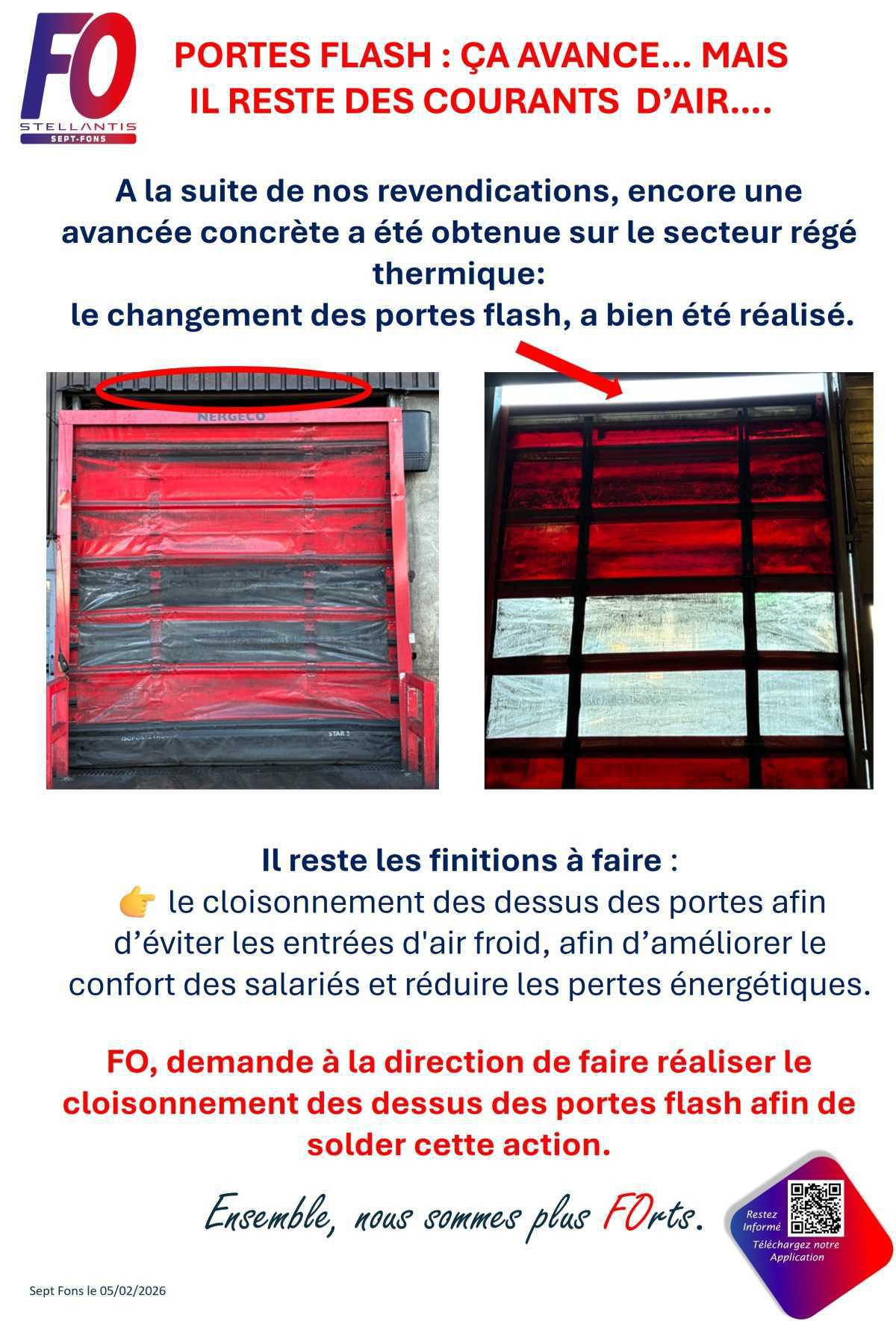 PORTES FLASH : ÇA AVANCE… MAIS IL RESTE DES COURANTS D’AIR….