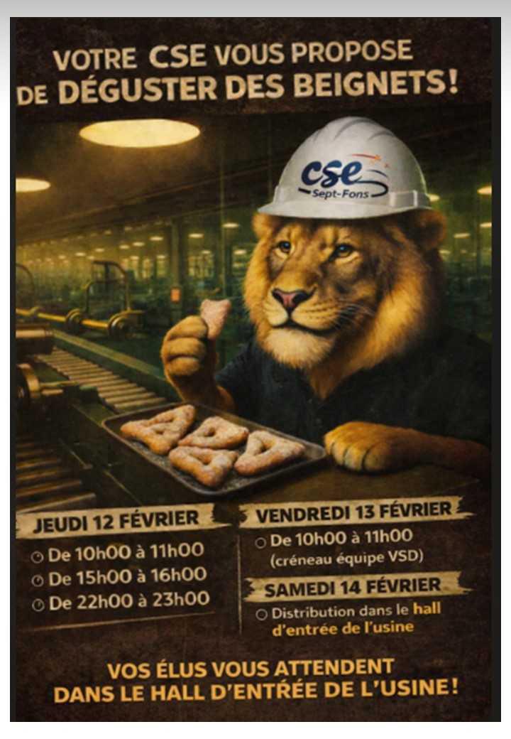 Venez déguster les beignets proposés par votre CSE.