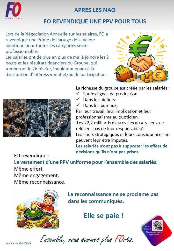 FO revendique une PPV