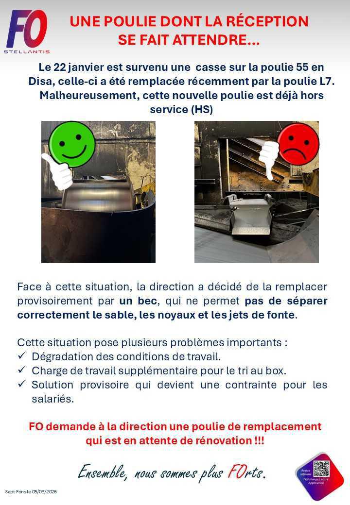 Attente rénovation poulie Disa