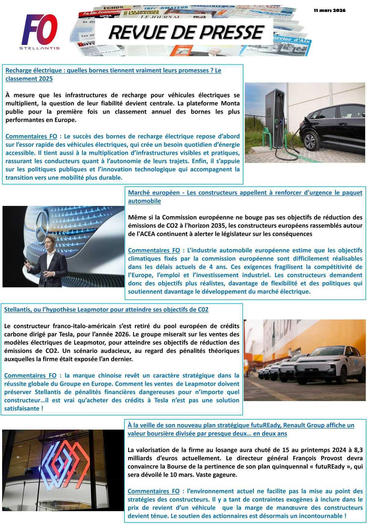 REVUE DE PRESSE FO, 11 mars 2026