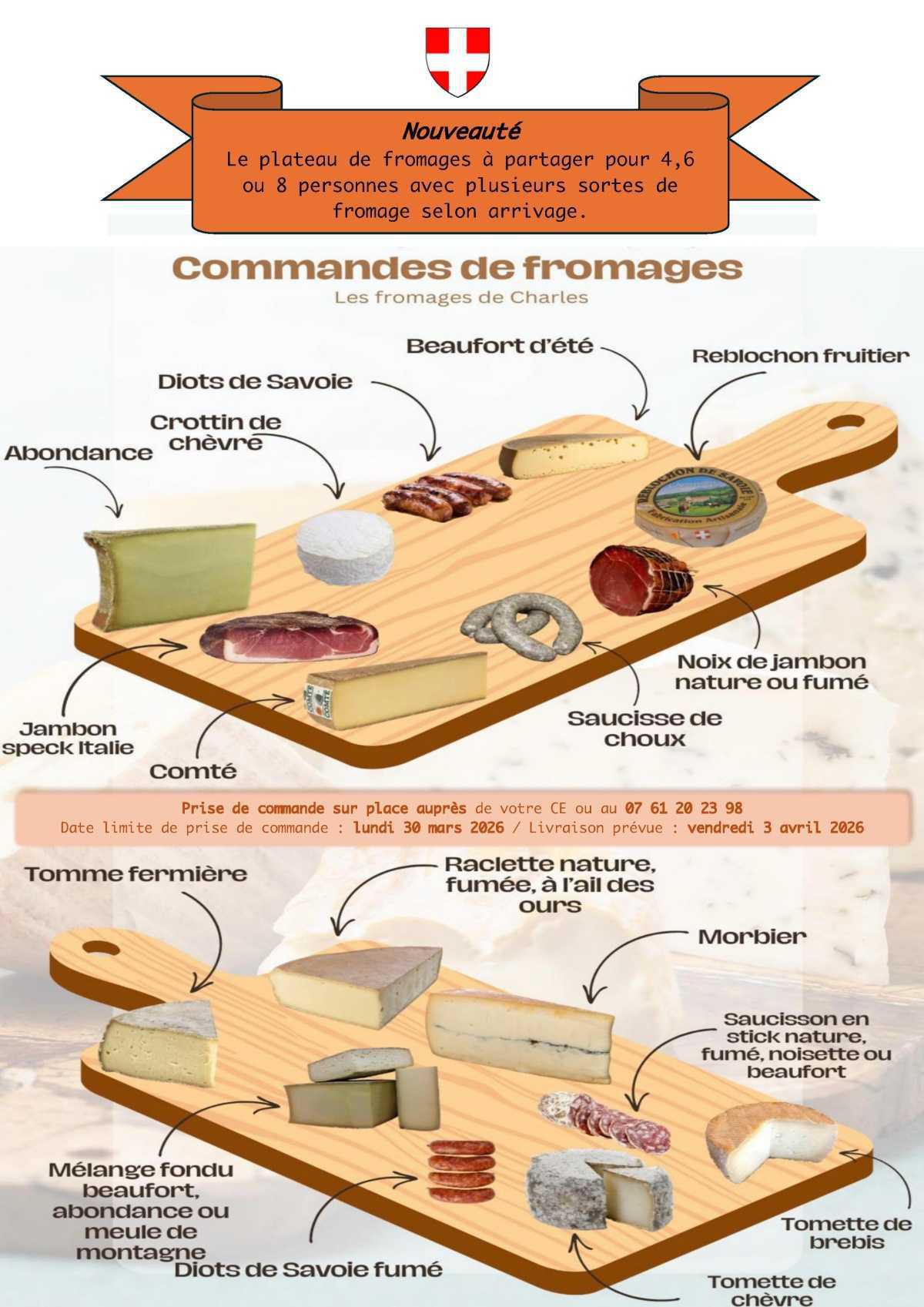 COOP : commande de fromages mars 2026