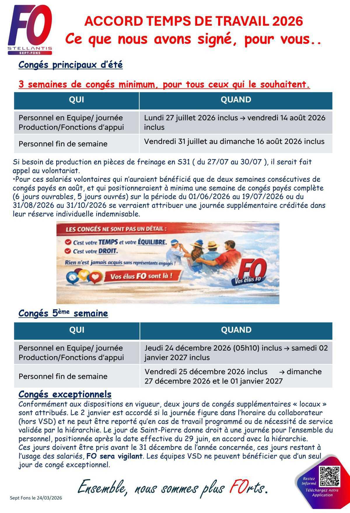 ACCORD TEMPS DE TRAVAIL 2026: Ce que nous avons signé, pour vous..