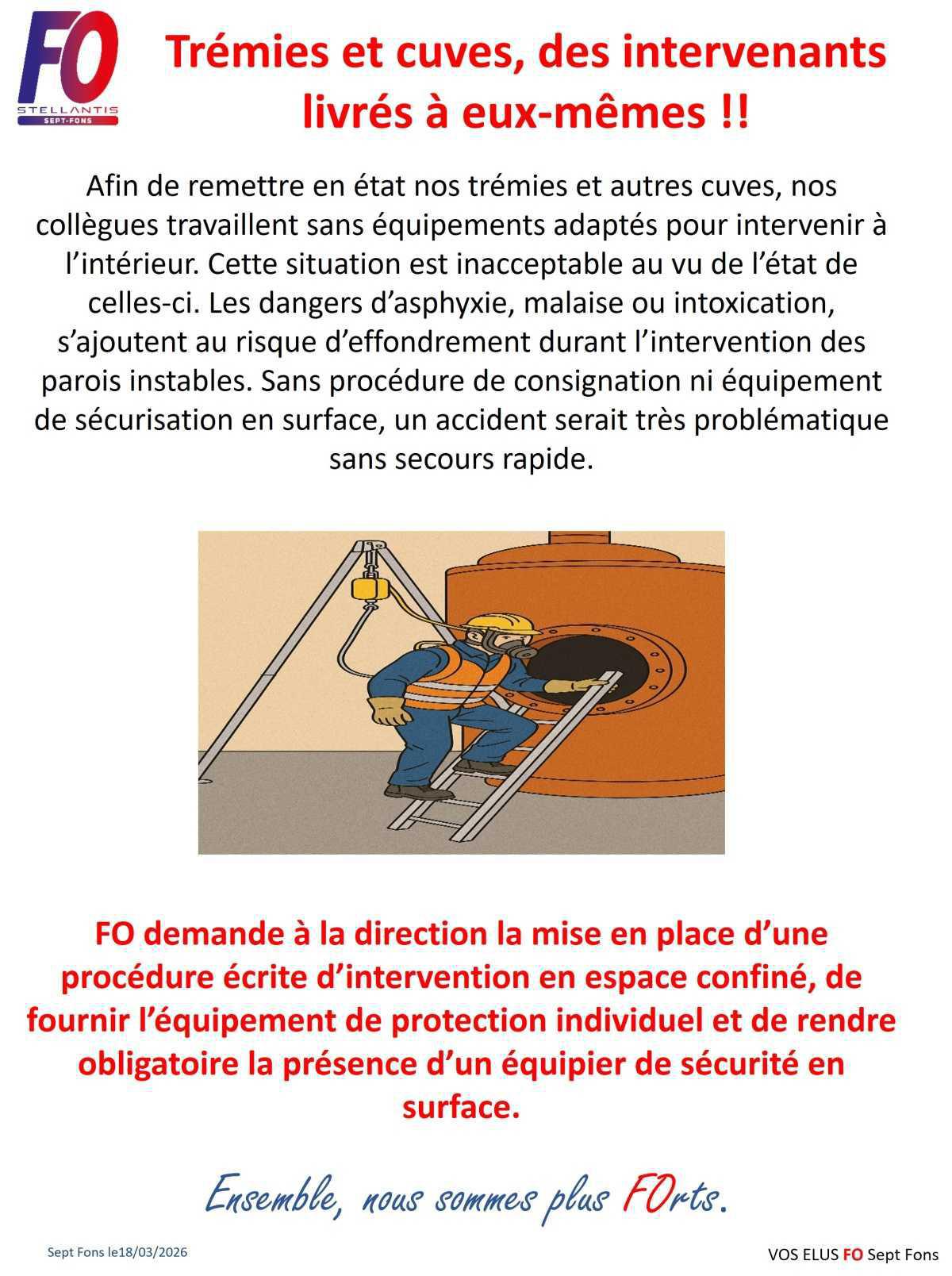 Trémies et cuves, des intervenants livrés à eux-mêmes !!