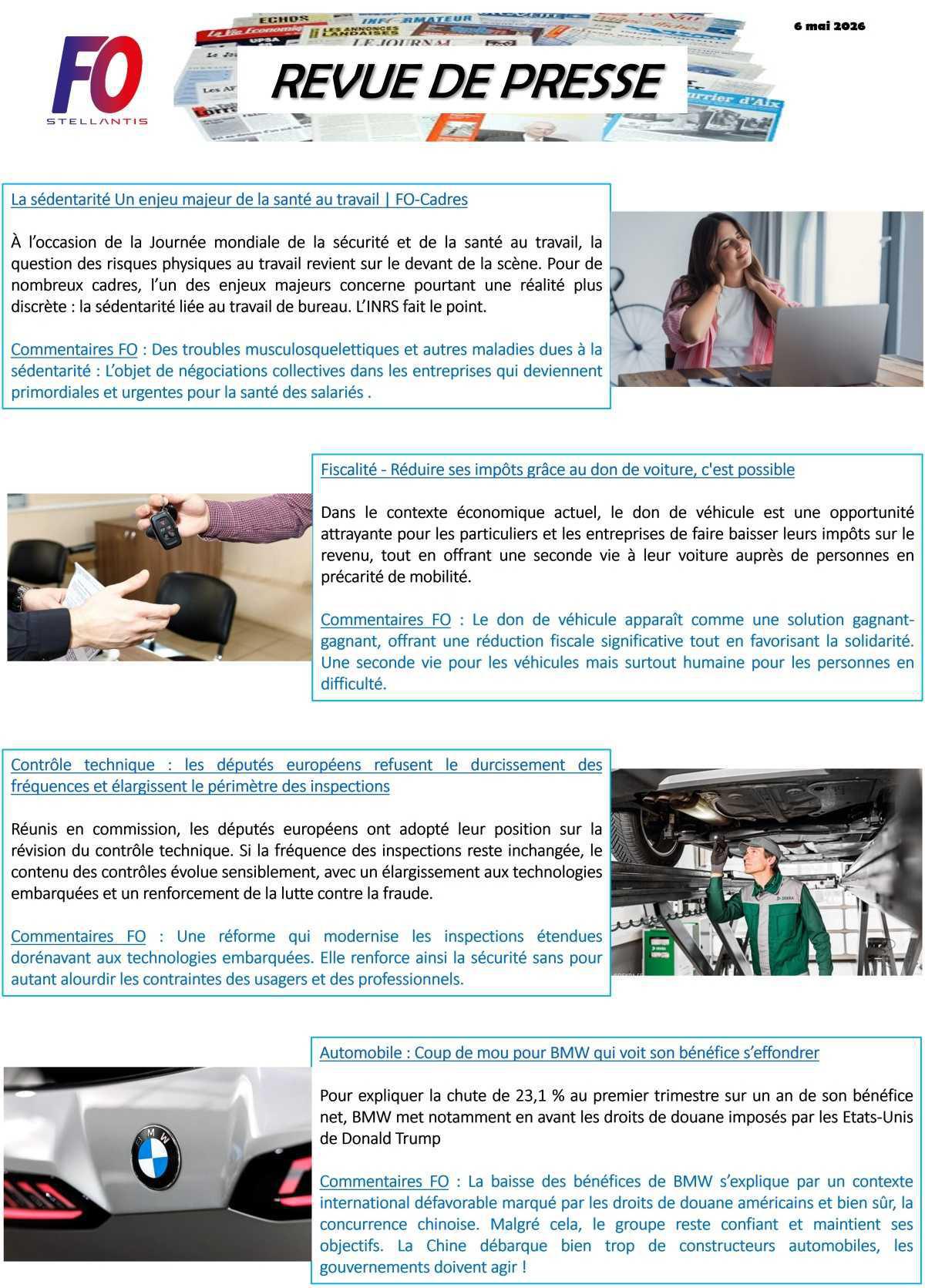 REVUE DE PRESSE FO, 6 mai 2026
