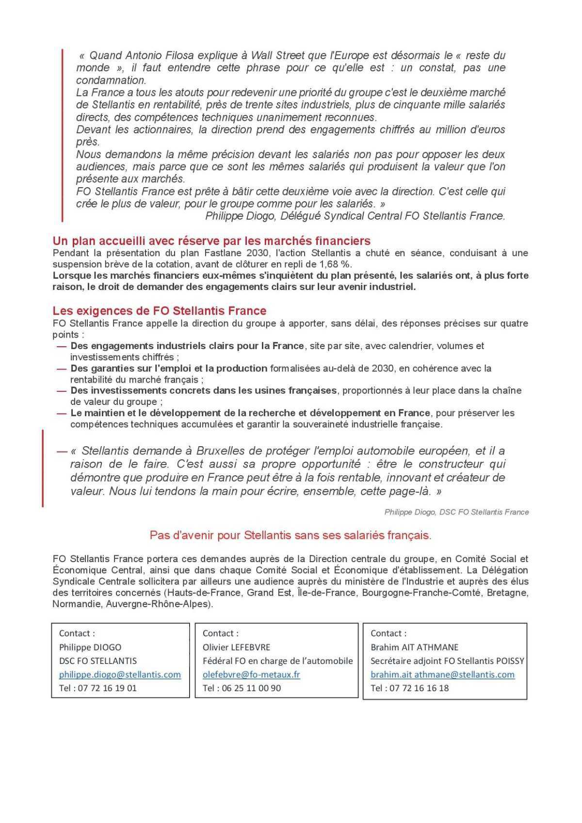 Communiqué de presse FO Flastlane 2020.