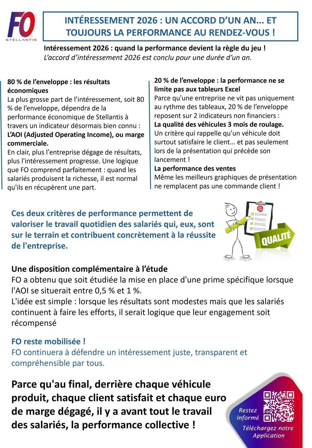 INTÉRESSEMENT 2026 : UN ACCORD D’UN AN... ET TOUJOURS LA PERFORMANCE AU RENDEZ-VOUS !
