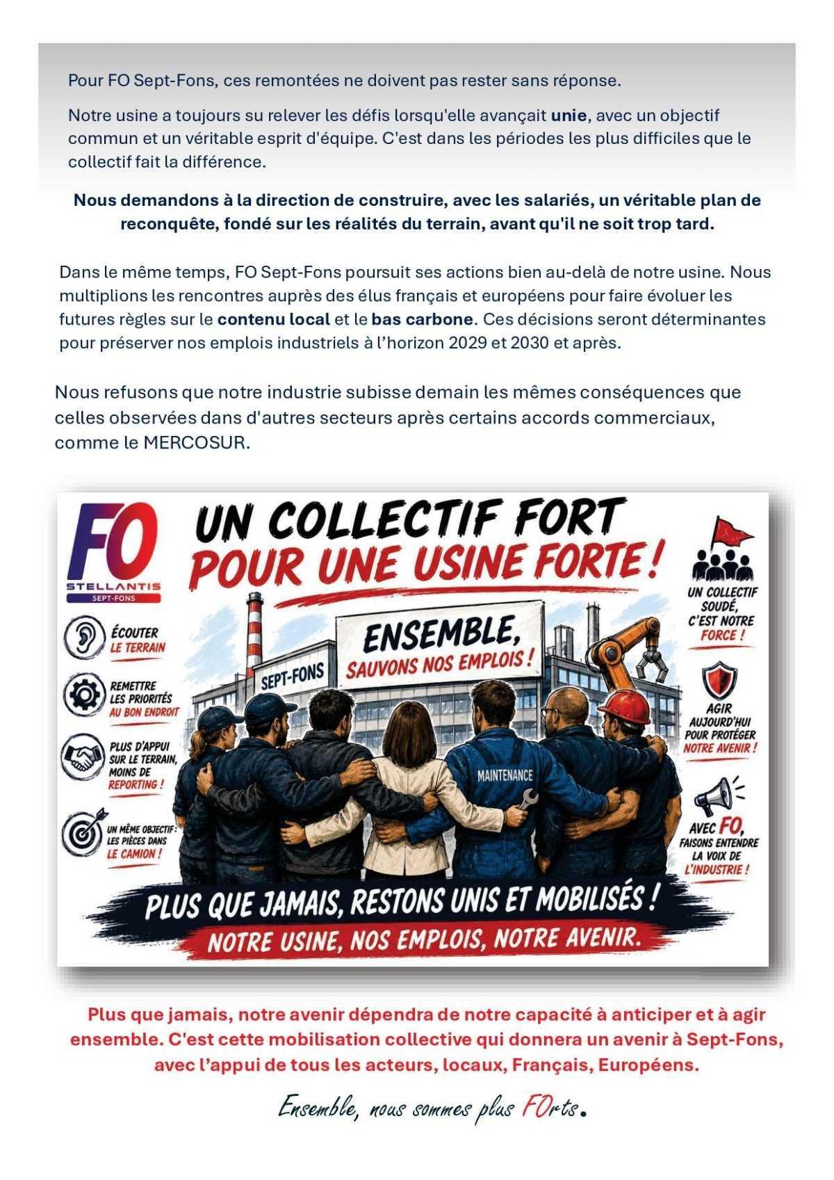 Un collectif fort pour une usine forte.