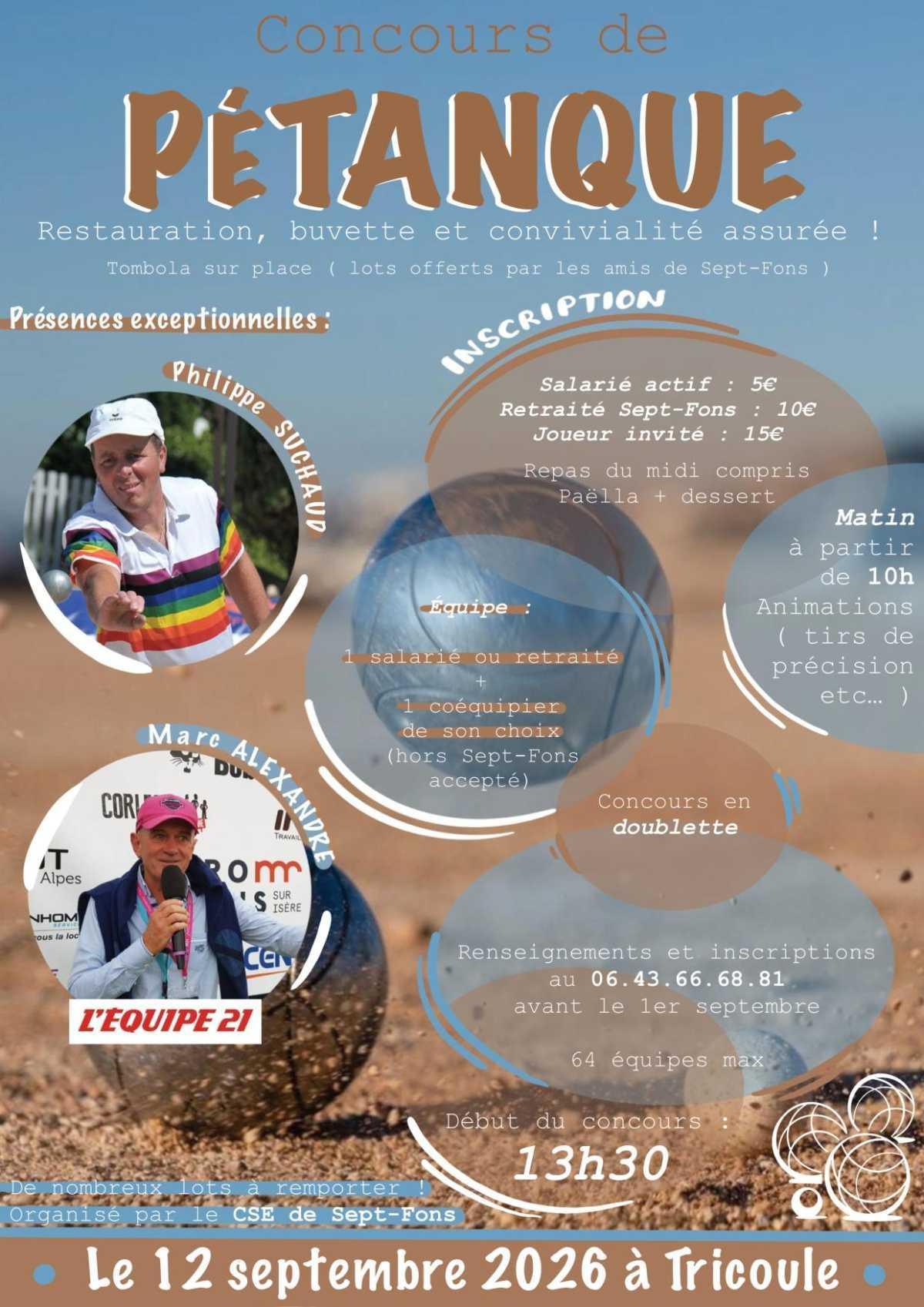 journée Pétanque tricoule avec la présence de Philippe Suchaud !!