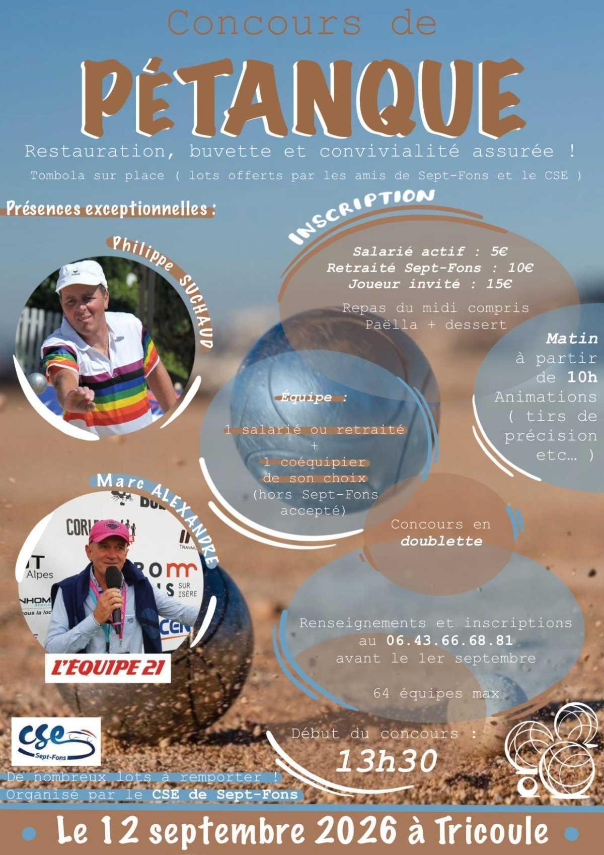journée Pétanque tricoule avec la présence de Philippe Suchaud !!