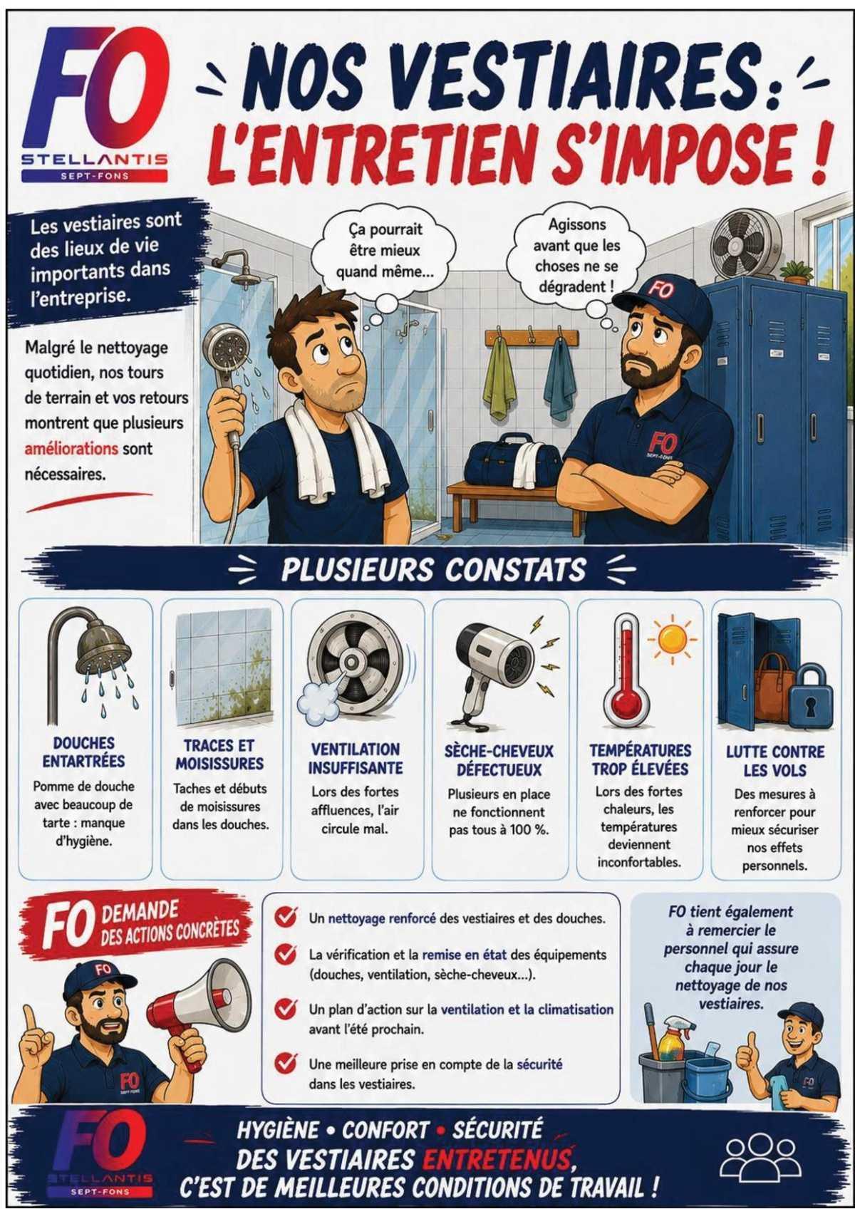 Nos vestiaires, l'entretien s'impose ! 