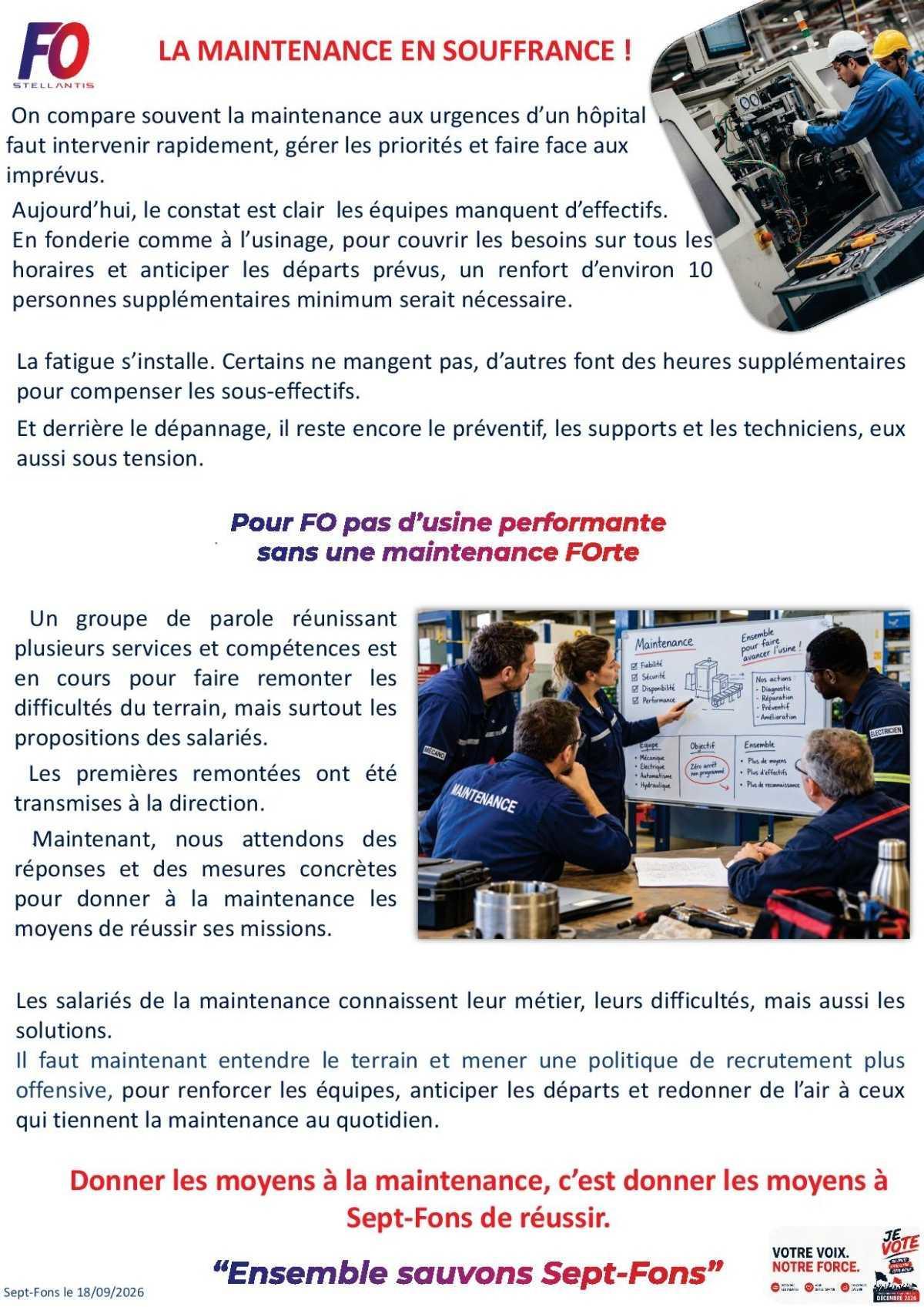 La maintenance à besoin d'embauche !