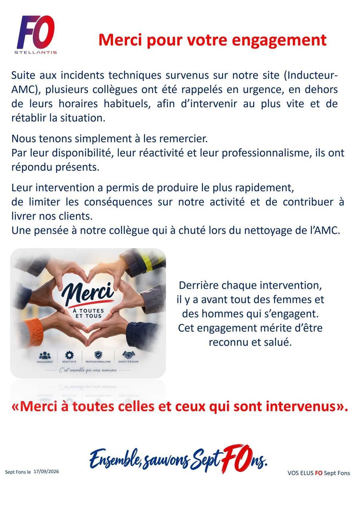 Merci pour votre engagement
