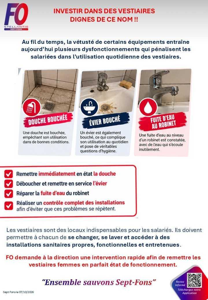 INVESTIR DANS DES VESTIAIRES DIGNES DE CE NOM !!
