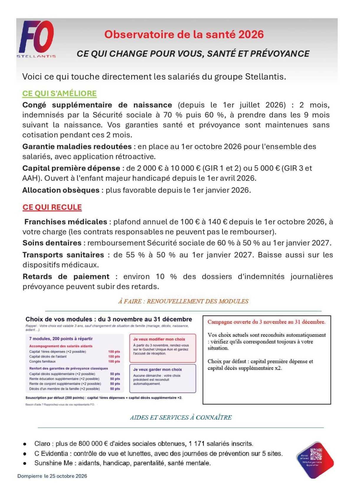 Observatoire de la santé, ce qui change ...