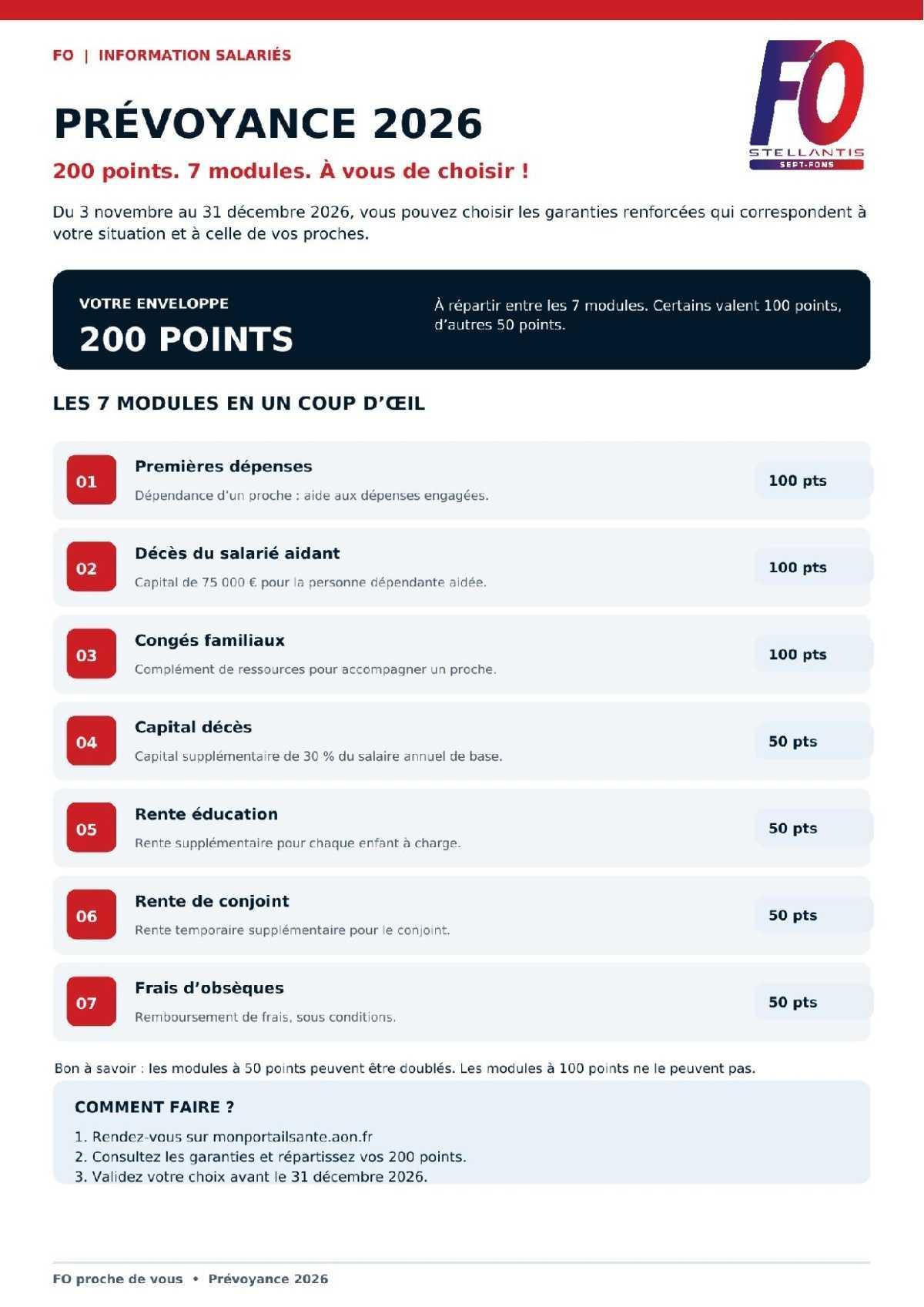 Prévoyance 2026, la fiche d'aide pour faire votre choix.