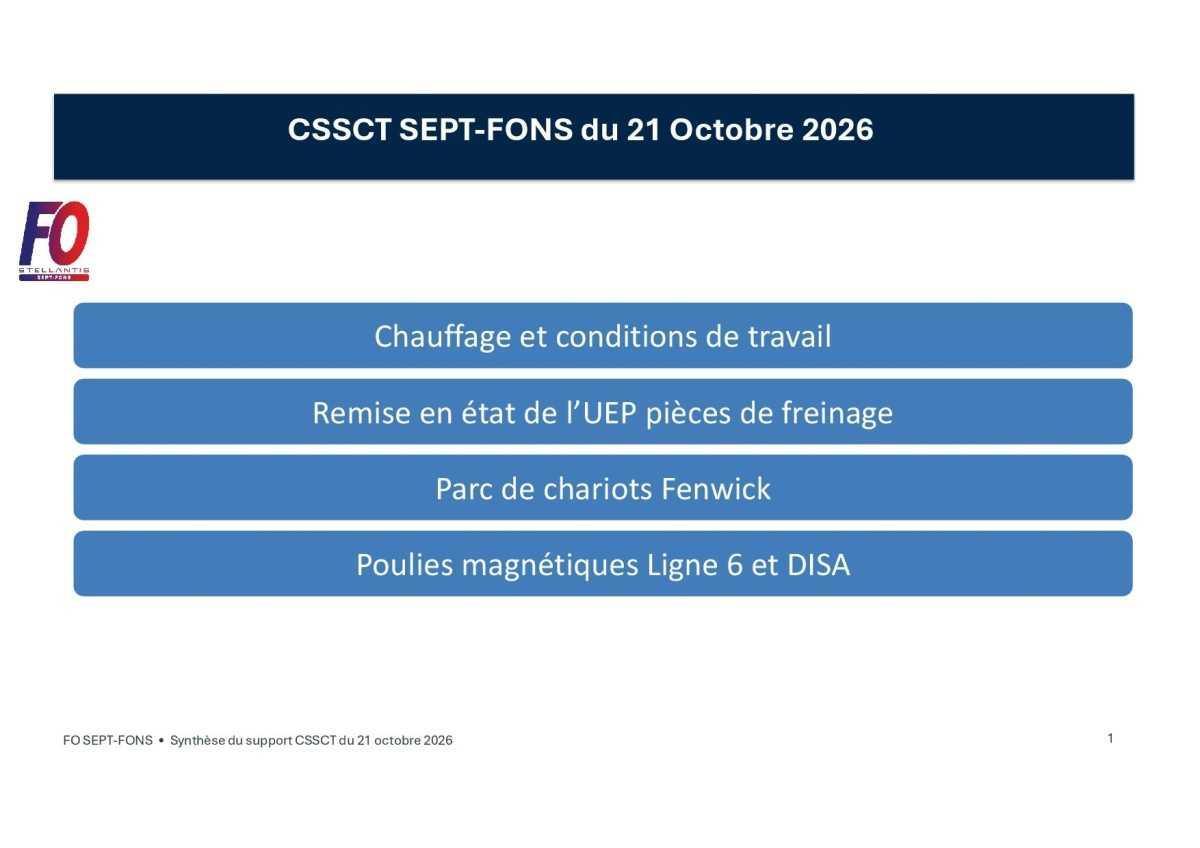CR FO du trimestriel CSSCT à Sept-Fons.