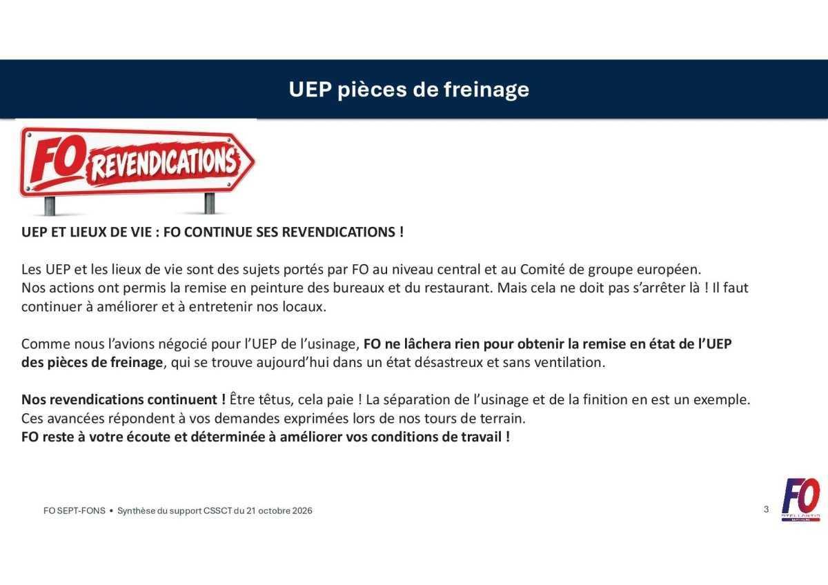 CR FO du trimestriel CSSCT à Sept-Fons.